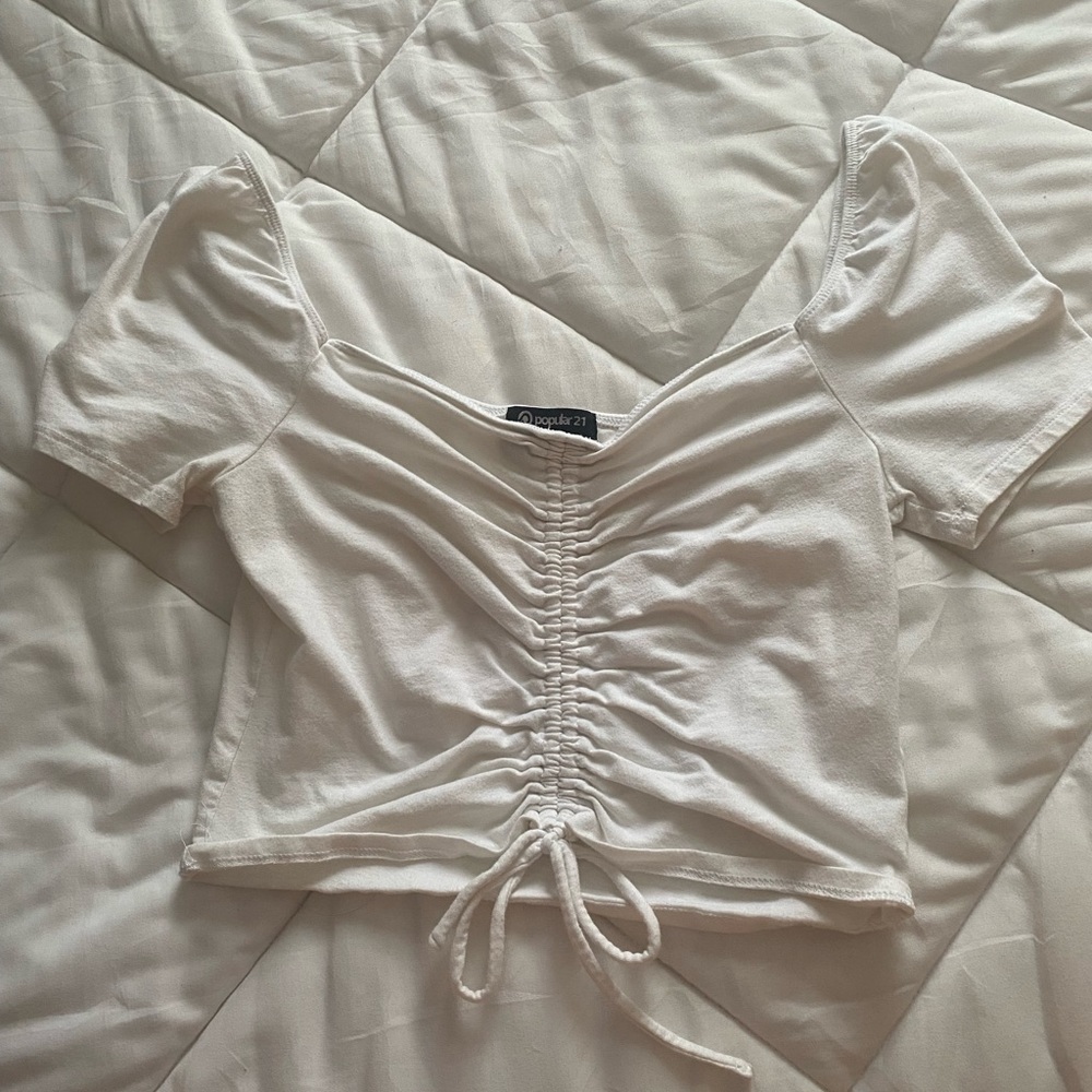 White crop top